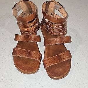 Bed Stü Artemis Tan Rustic Leather Sandals